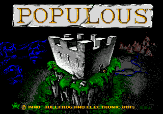 Populous title screen for Sega Mega Drive